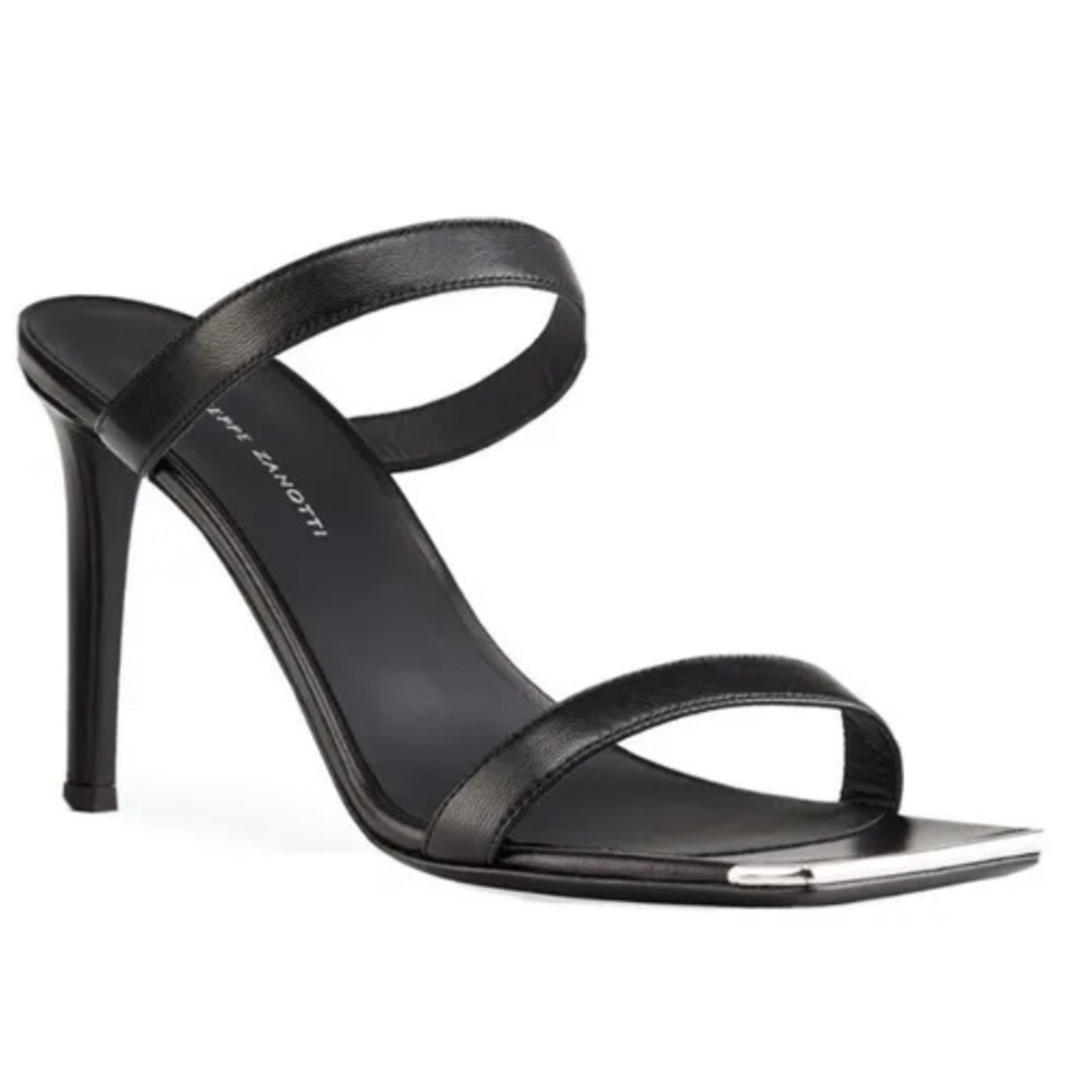 giuseppe zanotti 85mm two band stiletto slide sandals